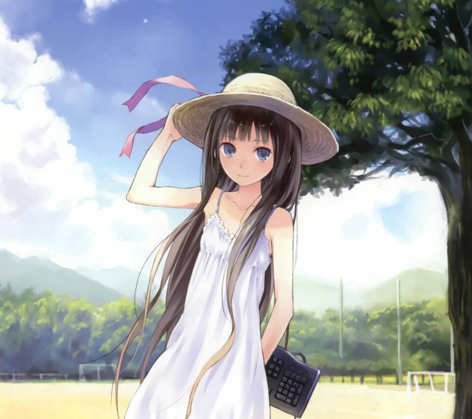 动漫小女孩的自然之旅，探索美景与内心平静的探索之旅